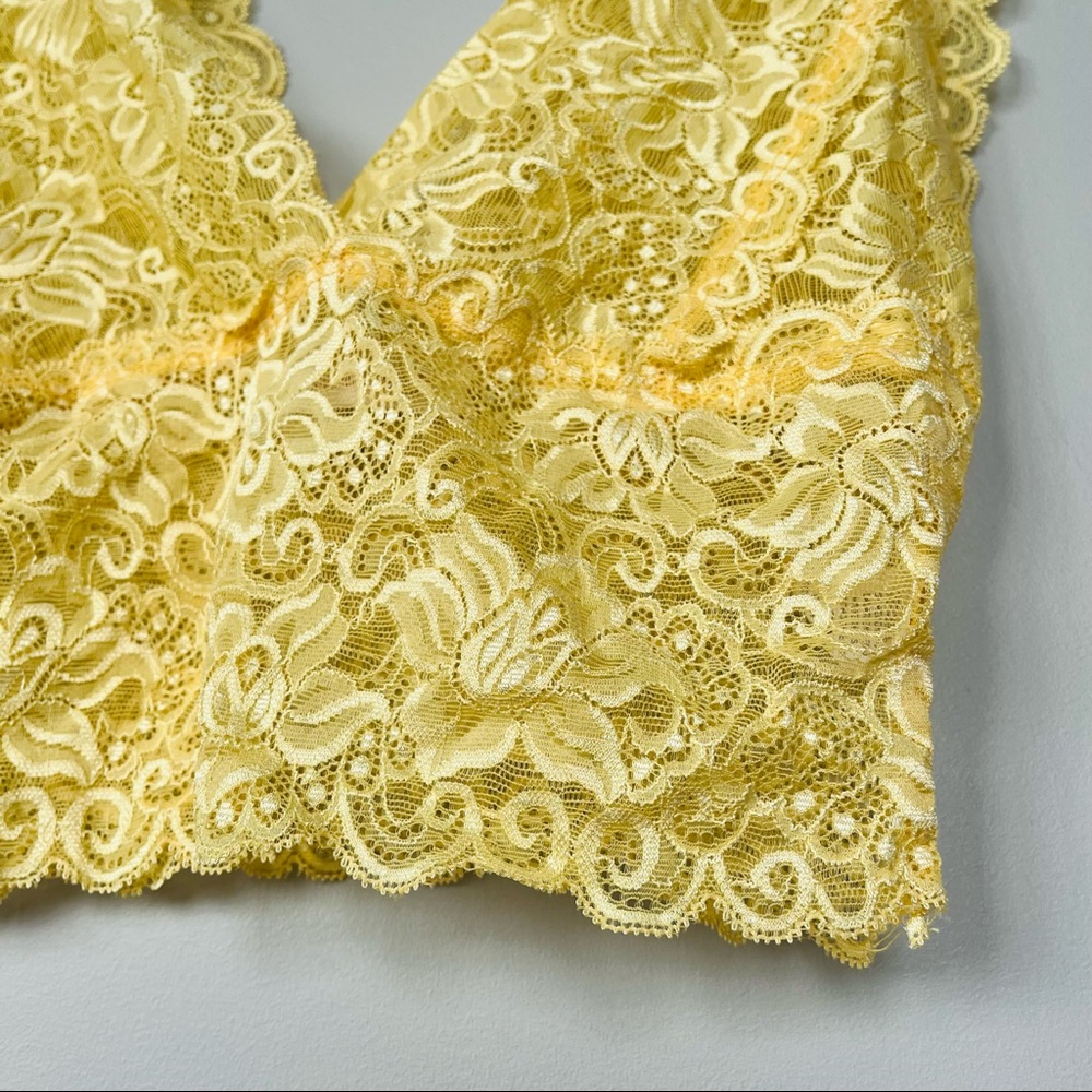 Sole Mio Y2K Yellow Lace Lingerie Top - Picture 3 of 4
